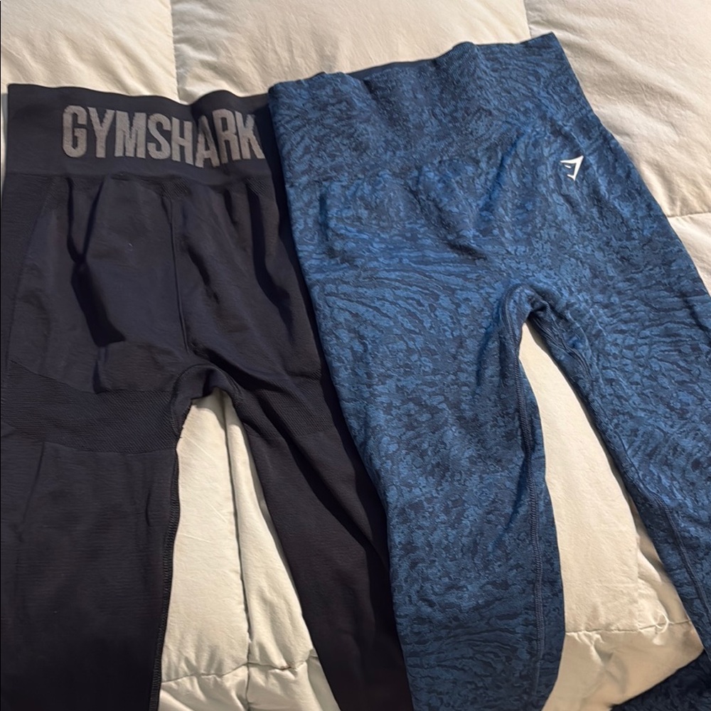 Gymshark Black and Blue Patterned Leggings